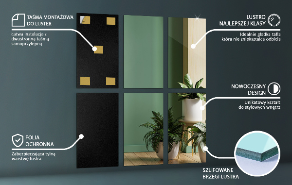 Azulejos tipo espejo 6 ud 30x16 cm