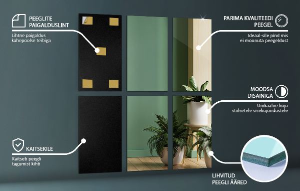 Espejo en azulejos 6 ud 30x20 cm