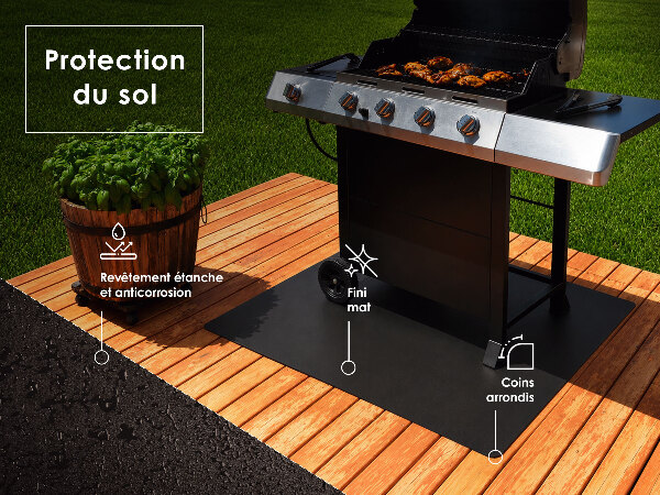 Semioval plancha acero barbacoa 80x90 cm