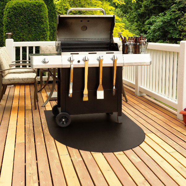 Semioval plancha acero barbacoa 80x90 cm