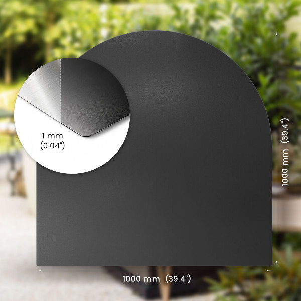Semioval protector suelo para barbacoa 100x100 cm