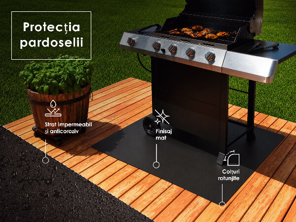 Rectangular plancha de acero para barbacoa 100x70 cm