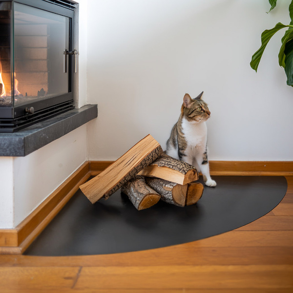 Protector de suelo para estufa de leña de chapa negra 100x100 cm