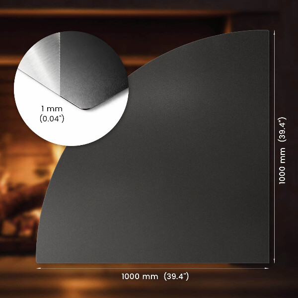 Protector de suelo para estufa de leña de chapa negra 100x100 cm