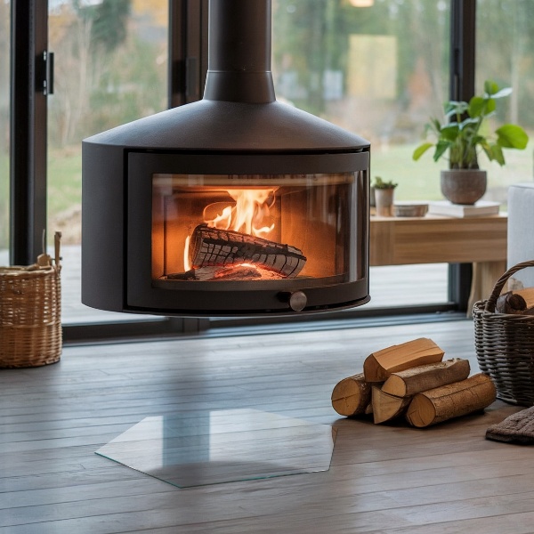 Placa de vidrio para chimenea h40