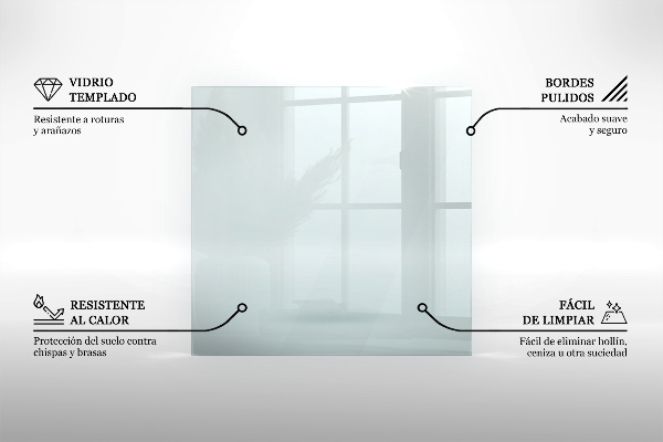 Placa de vidrio para chimenea h40
