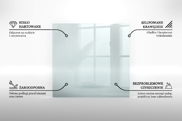 Placa de vidrio para chimenea h40