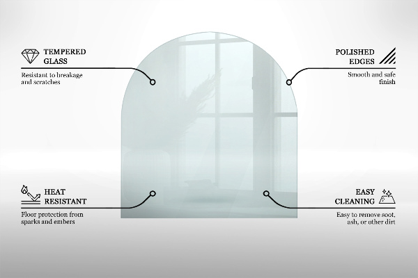 Placa de vidrio para chimenea 100x100 cm