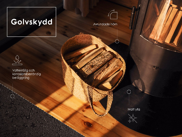 Protector de suelo para estufa de chapa negra 100x100 cm