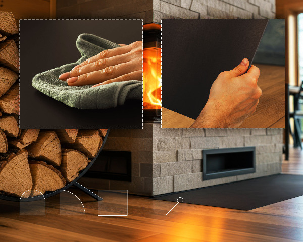 Protector de suelo para estufa de chapa negra 100x100 cm