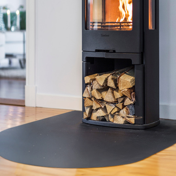 placa protectora de suelo para estufa de chapa negra 80x70 cm