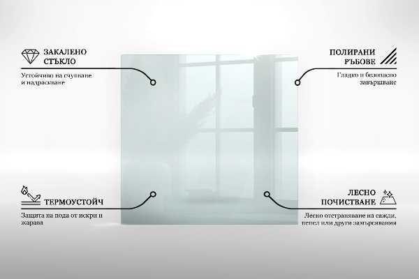 Placa de vidrio para chimenea 120x60 cm