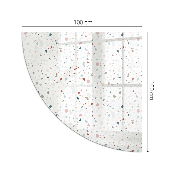 Cuarto de círculo protector suelo para estufa de leña Patrón con formas pequeñas