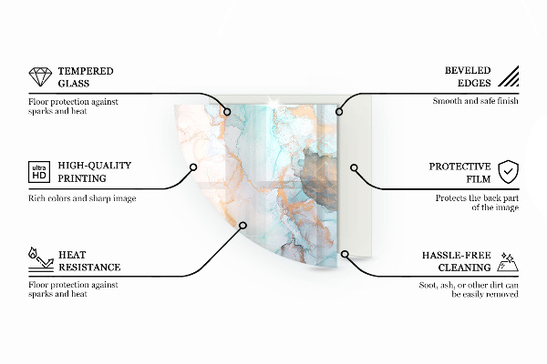 Cuarto de círculo protector suelo para estufa de leña Textura de fondo abstracta