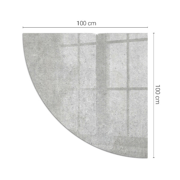 Cuarto de círculo protector de suelo para estufa Textura de hormigón crudo