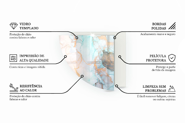 Cuarto de círculo protector de suelo para estufa Tableros en diferentes tonos