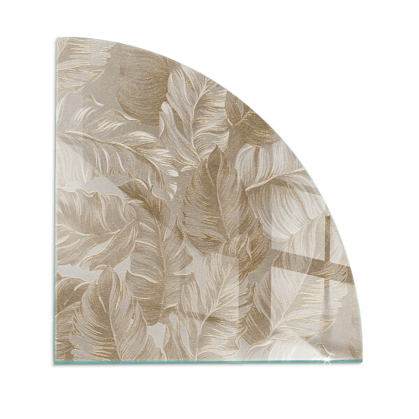 Cuarto de círculo protector de suelo para estufa Hojas en patrones sutiles