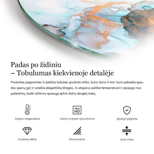 Cuarto de círculo protector de suelo para estufa Patrón geométrico 3D