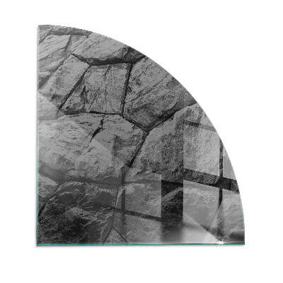 Cuarto de círculo protector de suelo para estufa Patrón de piedra natural