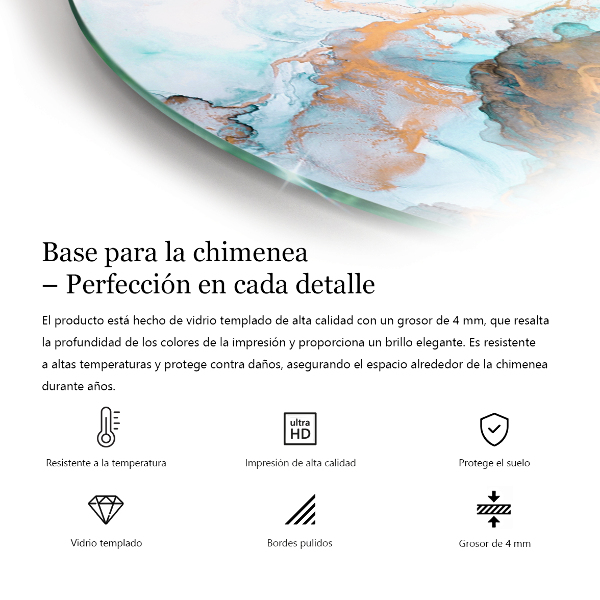 Cuarto de círculo protector suelo para estufa de leña Color Azul oscuro