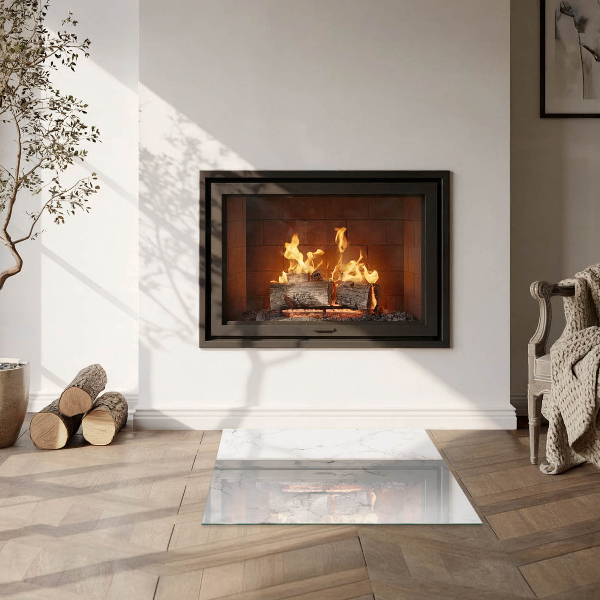 Cuadrada protector de suelo para estufa Patrón de mármol con vetas