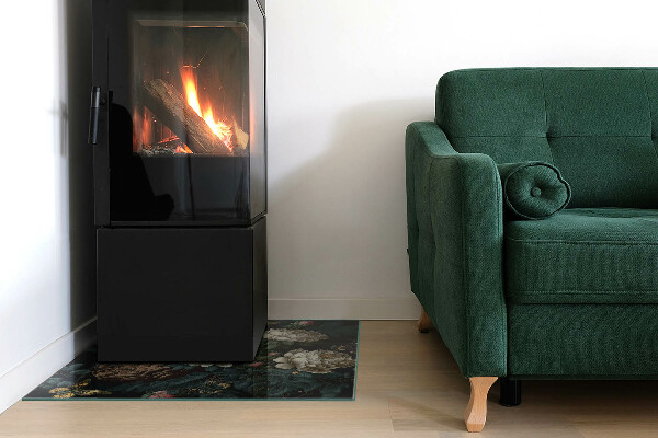 Cuadrada protector de suelo para estufa Patrón floral con mariposas