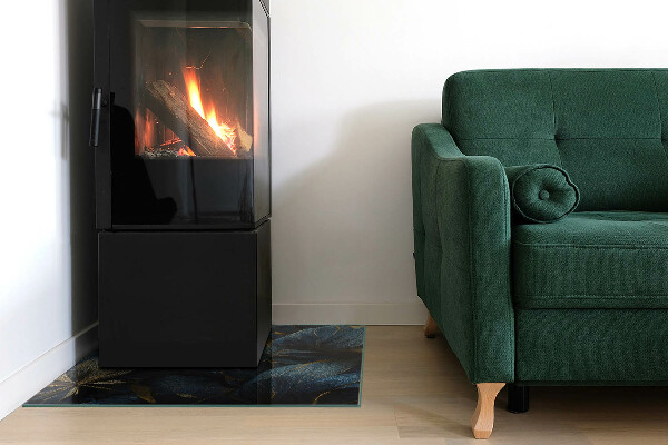 Cuadrada protector de suelo para estufa Hojas elegantes en textura.