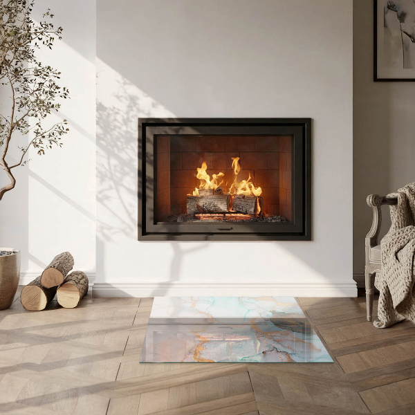 Cuadrada placa protección suelo estufa Patrón fluido abstracto