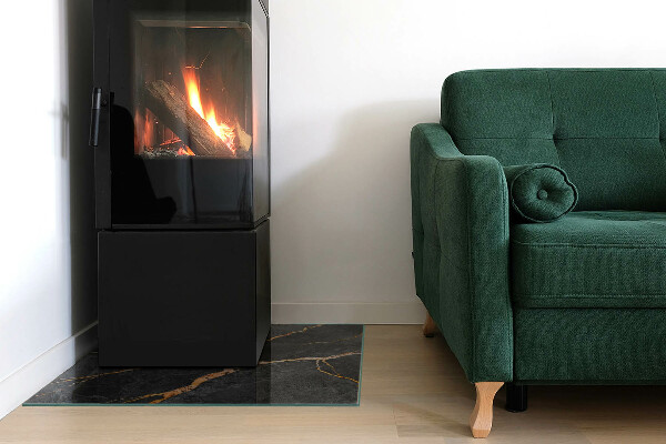 Cuadrada placa protección suelo estufa Mármol elegante con vetas