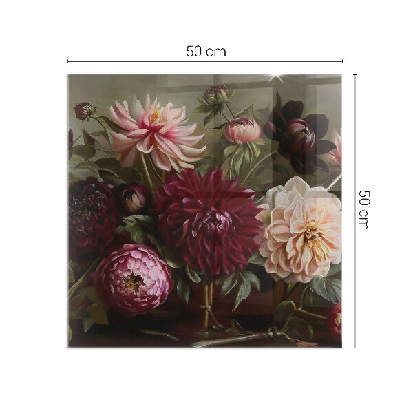 Cuadrada placa protección suelo estufa Ramo de flores en detalle