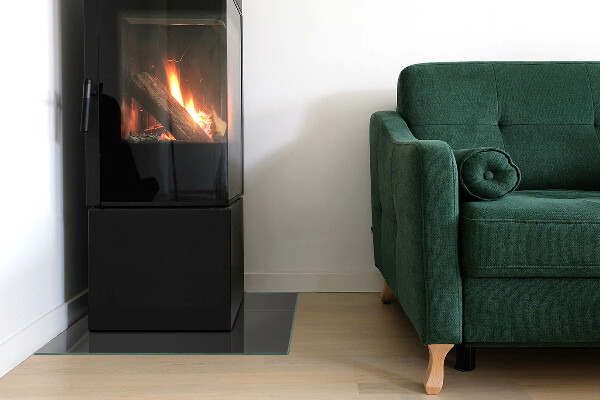 Cuadrada protector de suelo para estufa Color Gris-marrón