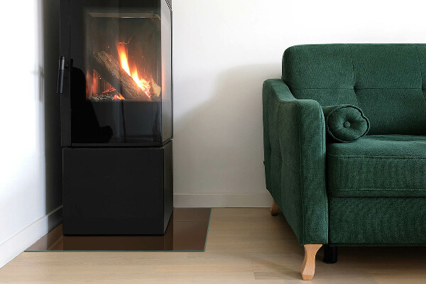 Cuadrada placa protección suelo estufa Color marrón