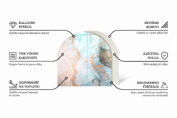 Lápida placa protectora suelo estufa Patrón de mármol con vetas