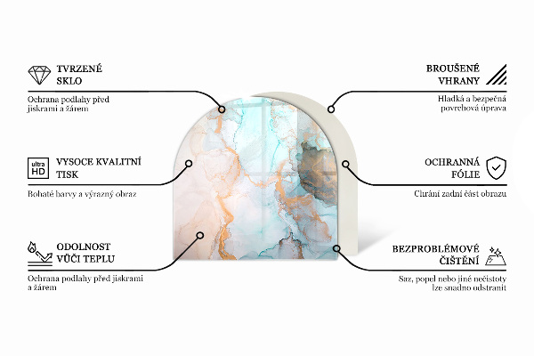 Lápida placa de vidrio para chimenea Tablero de madera en el diseño
