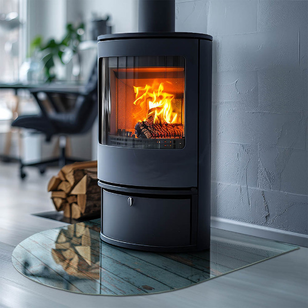 Lápida placa de vidrio para chimenea Tablas de estilo rústico