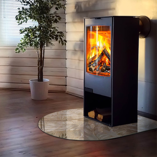 Lápida placa protectora suelo estufa Hojas en patrones sutiles