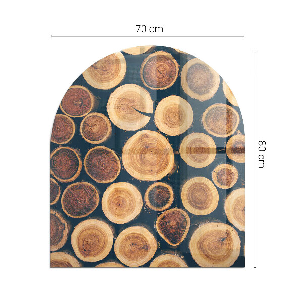 Lápida placa de vidrio para chimenea Caja con madera cortada