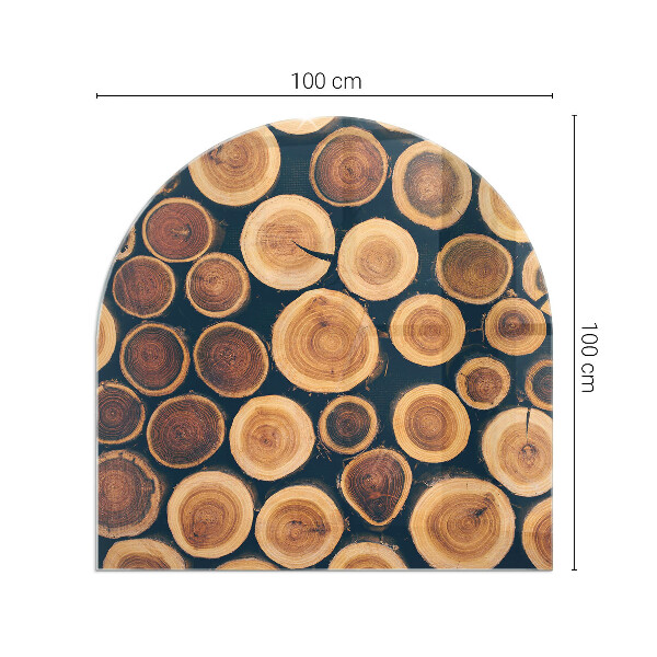 Lápida placa de vidrio para chimenea Caja con madera cortada