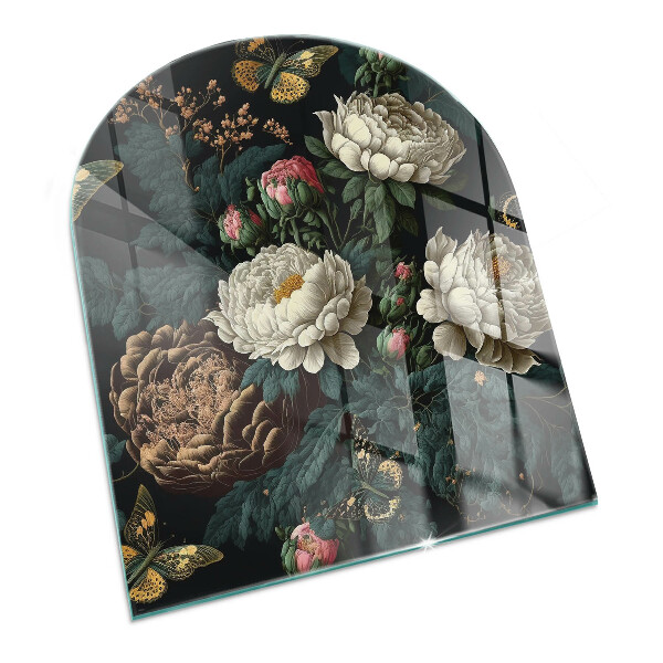 Lápida placa protectora suelo estufa Patrón floral con mariposas