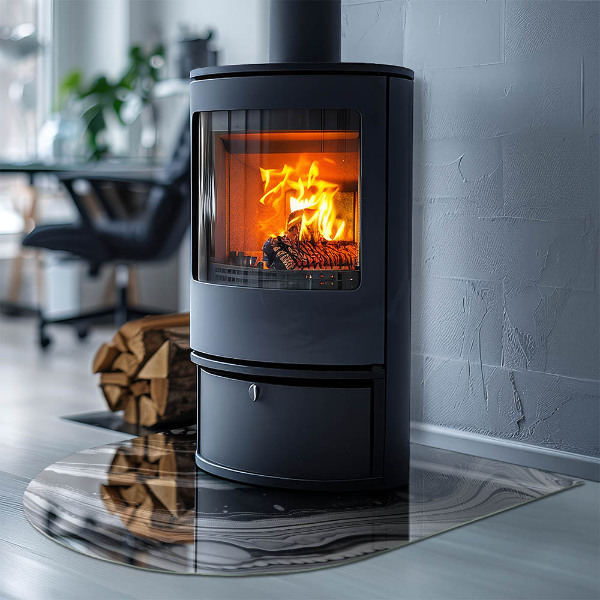 Lápida placa de protección para estufa Ondas y líneas abstractas