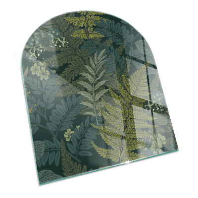 Lápida placa de vidrio para chimenea Motivos vegetales con mariposas