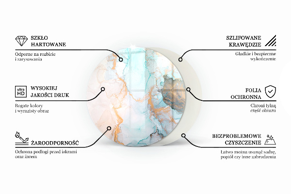 Redonda placa de protección para estufa Textura de madera clara