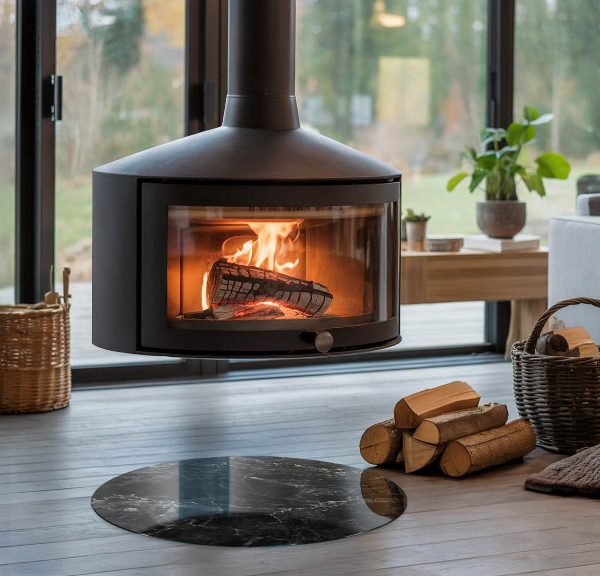 Redonda placa de protección para estufa Elegante patrón de mármol