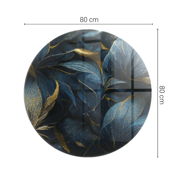 Redonda placa protectora suelo estufa Hojas elegantes en textura.