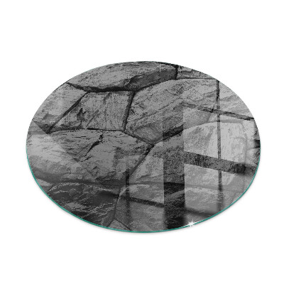 Redonda placa protectora suelo estufa Patrón de piedra natural