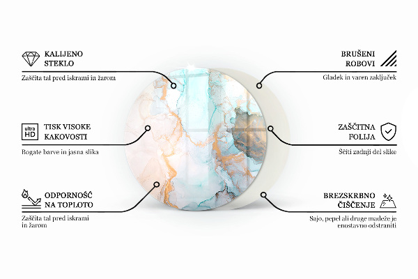 Redonda placa protectora suelo estufa Patrón de piedra natural