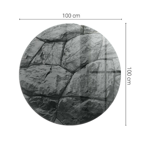 Redonda placa protectora suelo estufa Patrón de piedra natural