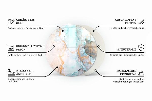 Redonda placa protectora suelo estufa Patrón de mármol abstracto