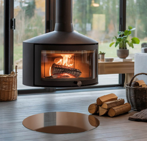 Redonda placa de protección para estufa Color marrón