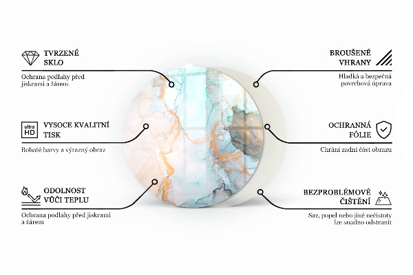 Redonda placa protectora suelo estufa Color blanco